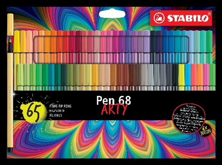 Zestaw flamastrów Stabilo Pen 68 Arty Multicolour 65 szt (4006381583183) - obraz 1