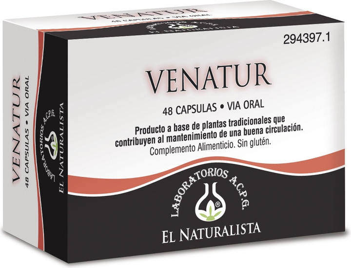 Suplement diety EL NATURALISTA Venatur 375 mg 48 kapsułek (8410914320385) - obraz 1