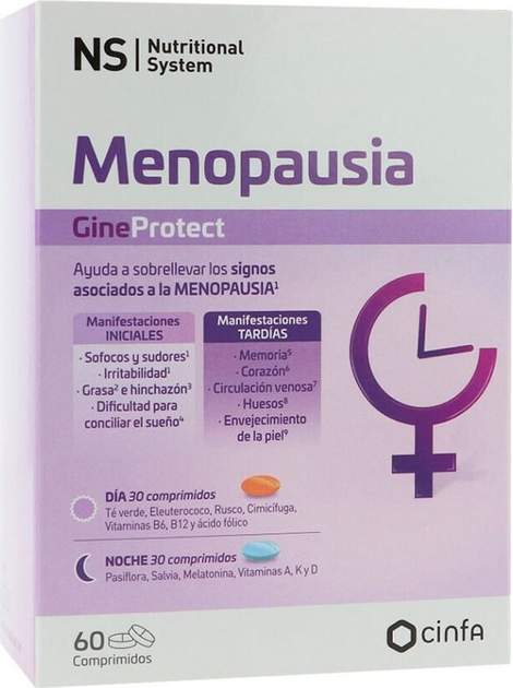 Suplement diety NS Cynfa Nutritional System Menopausa Gine Protect 60 tabletek (8470001839831) - obraz 1