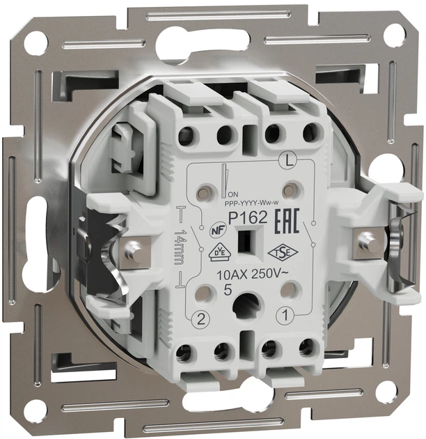 Вимикач 2-клавішний Schneider Electric Asfora самозажимний алюміній EPH0300161 - изображение 2