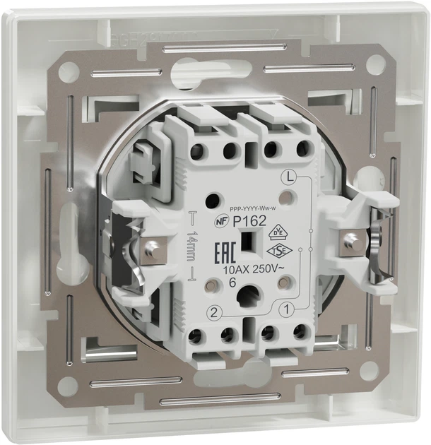 Перемикач 1-клавішний Schneider Electric Asfora самозажимний білий EPH0400121 - зображення 2