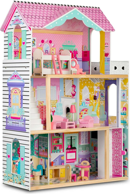 Drewniany domek dla lalek Ricokids 3-piętrowy (5903890605476) - obraz 2