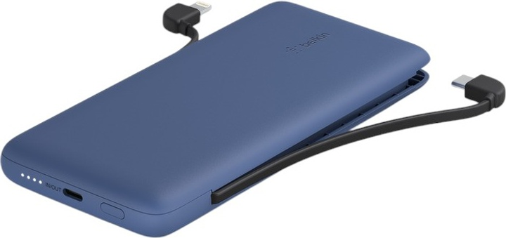 УМБ Belkin BoostCharge Plus 10000 mAh 23W Built-In USB-C Lightning Blue (BPB006BTBLU) - зображення 1