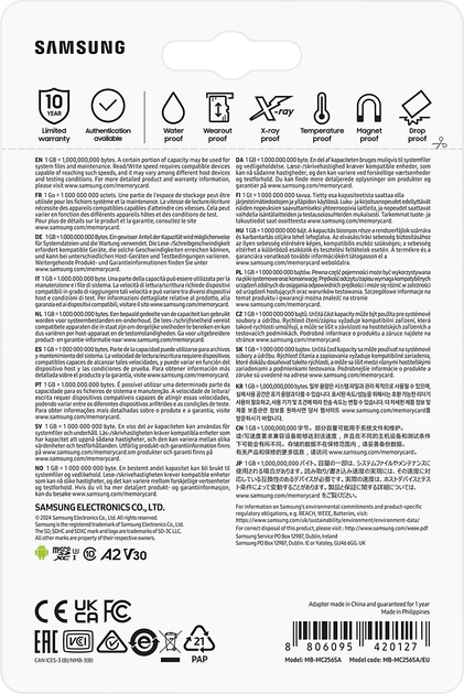 Карта памяти Samsung Evo Plus microSDXC 256GB UHS-I U3 V30 + SD-адаптер (MB-MC256SA/EU) - изображение 10