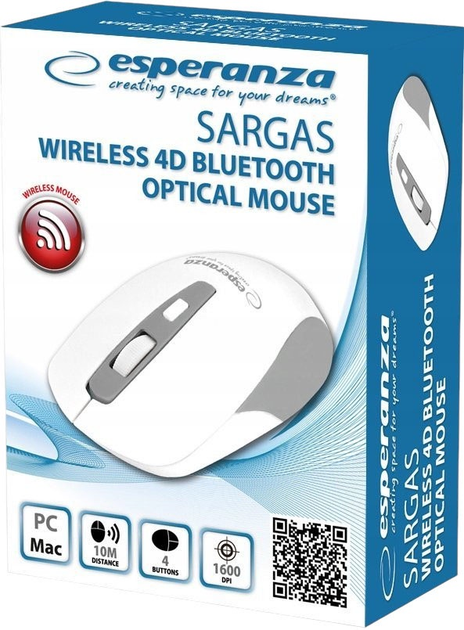 Миша Esperanza Sargas 4D Wireless White-Grey (5901299946688) - зображення 3