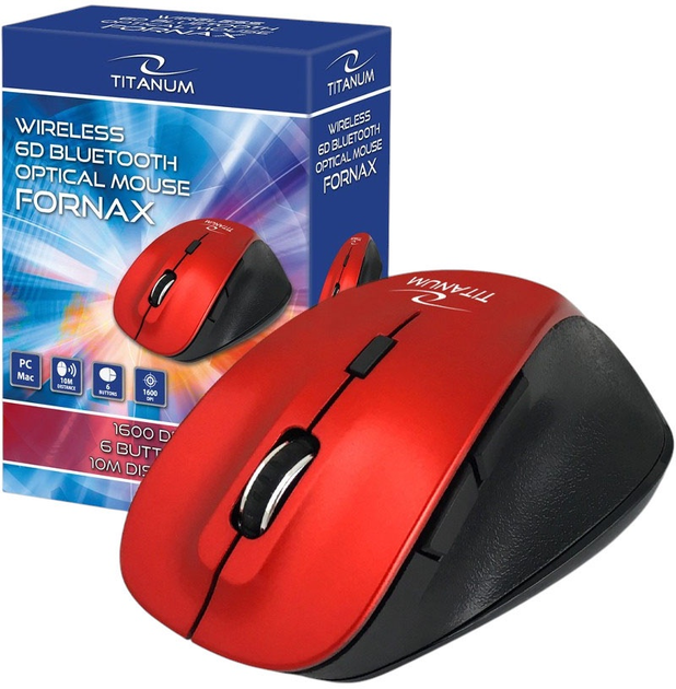 Миша Titanum Fornax 6D Wireless Red (5901299946589) - зображення 2