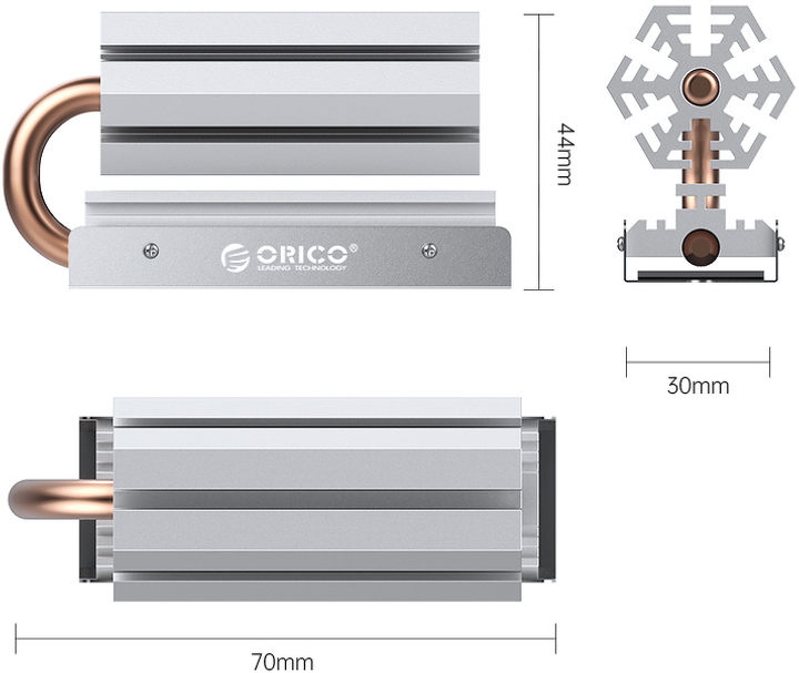 Radiator do SSD Orico M2HS6-SV-BP - obraz 3