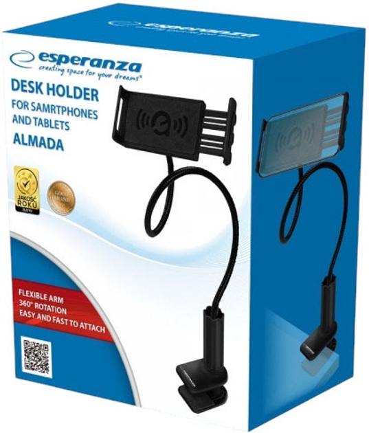Uchwyt biurkowy Esperanza Almada na telefon/tablet Black (5901299958780) - obraz 4