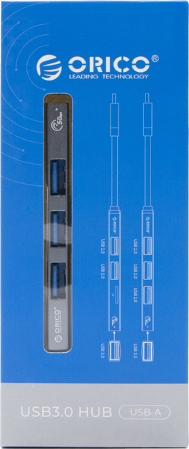 Hub USB Orico 1 x USB-A 3.1, 3 x USB-A 2.0 5Gbps (AH-A13-GY-EP-HW) - obraz 3
