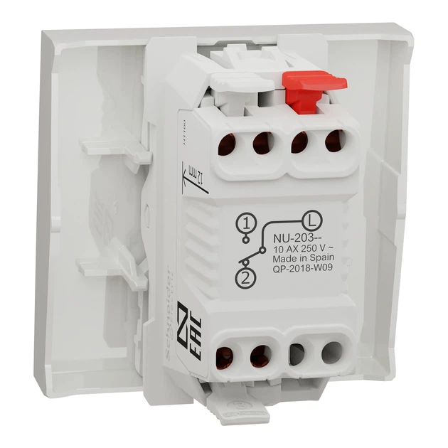 Переключатель одноклавишный Schneider Electric Unica New 2 модуля белый NU320318 - Фото 7 Переключатель одноклавишный Schneider Electric Unica New 2 модуля белый NU320318 - изображение 7