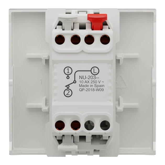 Переключатель одноклавишный Schneider Electric Unica New 2 модуля белый NU320318 - Фото 8 Переключатель одноклавишный Schneider Electric Unica New 2 модуля белый NU320318 - изображение 8