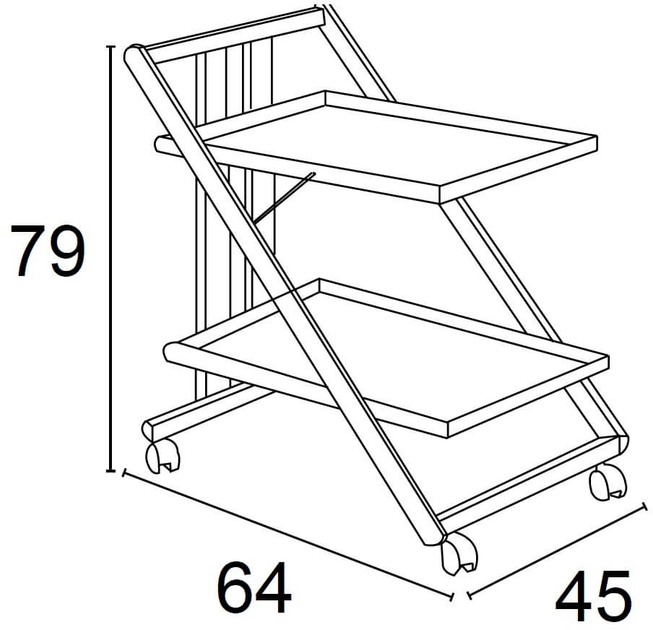 Stolik serwingowy Arredamenti Italia Simpaty brązowy 64x45 cm (8023856575128) - obraz 5