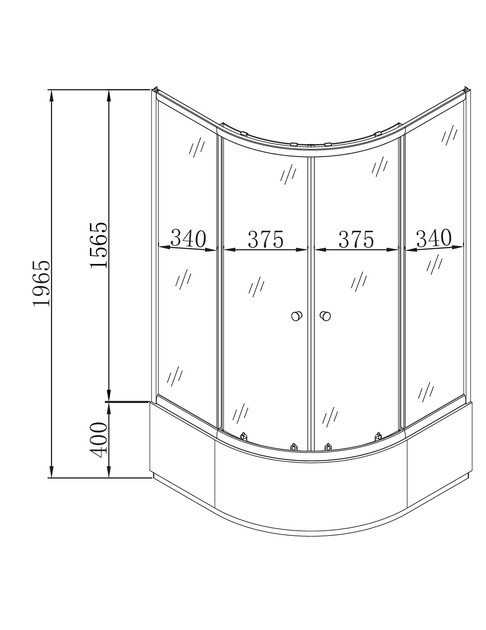 Душова кабіна з високим піддоном Mixxus PLAIN SCT01-90x90x195-FB SATIN матове скло 4мм (MI6894) - изображение 2