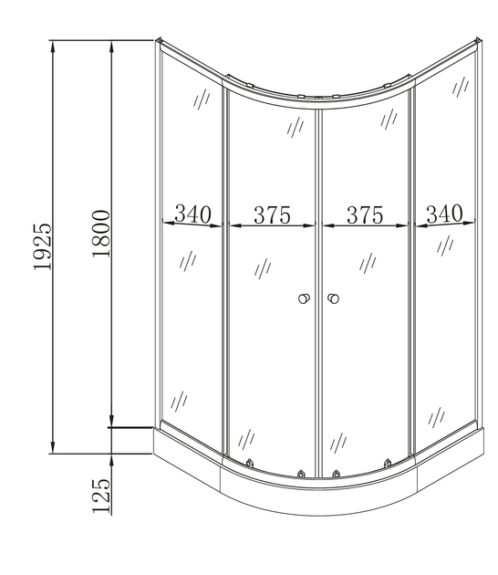 Душевая кабина с низким поддоном Mixxus PLAIN SCT02-90x90x195-GR SATIN серое тонированное стекло 4мм (MI6898) - изображение 10