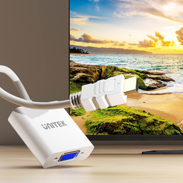 Adapter Unitek HDMI - VGA White (Y-6333C01) - obraz 4