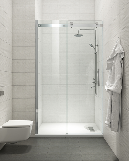 Двері в нішу Koer SR SD01-140x200-TR-01 прозоре скло Easy Clean 8мм, хром (KR5380) - зображення 10