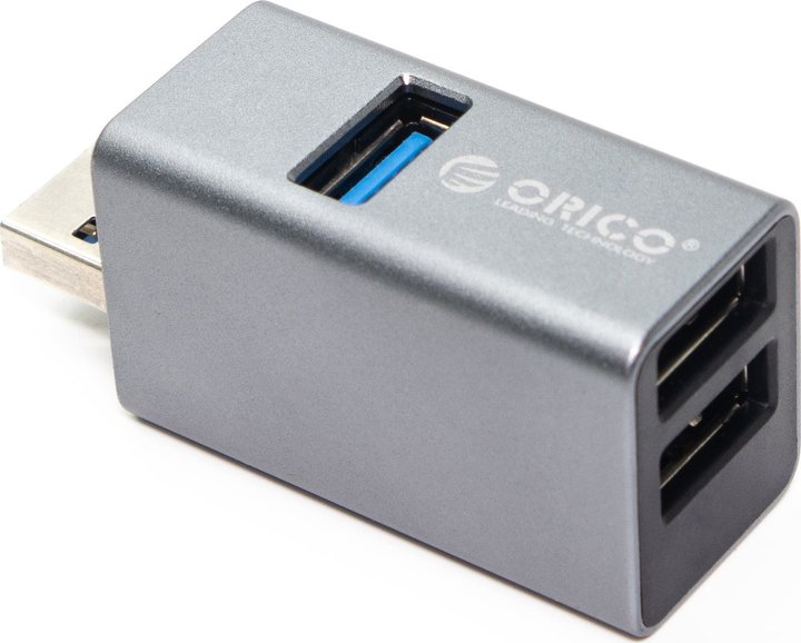 USB-хаб Orico Mini 1 х USB-A 3.0, 2 х USB-A 2.0 5Gbps (MINI-U32L-GY-BP) - зображення 2