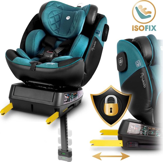 Fotelik samochodowy Nukido Prestige Line 0-36 kg ISOFIX Czarno-niebieski (5903890626648) - obraz 8