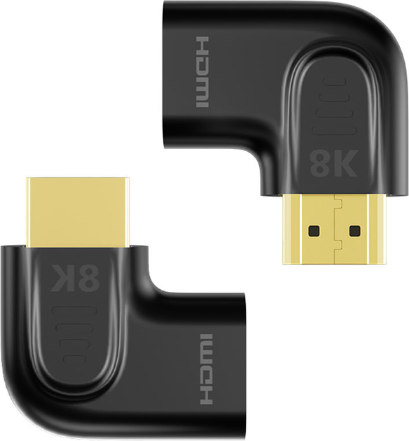 Adapter Unitek 8K HDMI 90 and 270 Degree Vertical Flat Black (A1047ABK03) - obraz 2