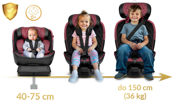 Fotelik samochodowy Nukido Prestige Line 0-36 kg ISOFIX Czarno-różowy (5903890626655) - obraz 8