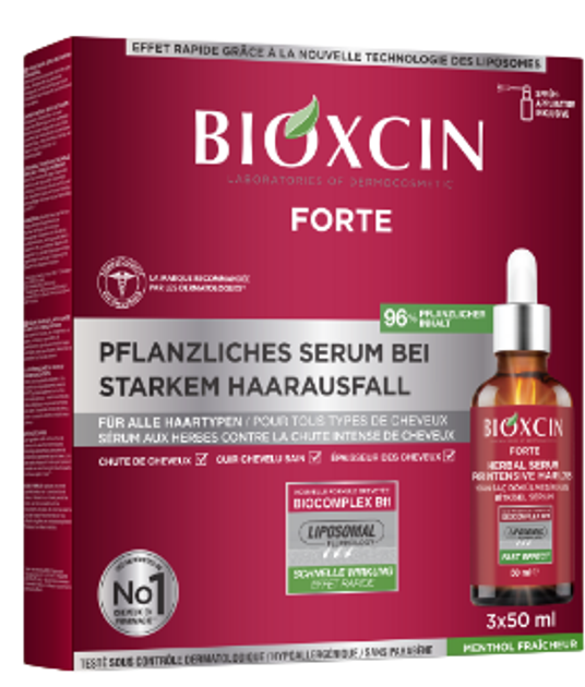 Serum przeciw wypadaniu włosów Bioxcin DermaGen Forte 3x50 ml (8680512629214) - obraz 1