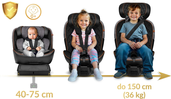 Fotelik samochodowy Nukido Prestige Line 0-36 kg ISOFIX Czarno-szary (5903890626631) - obraz 10
