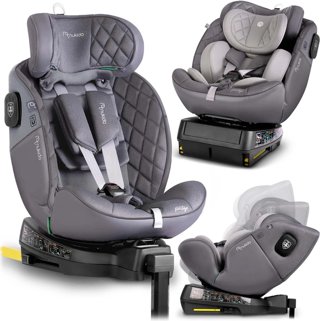 Fotelik samochodowy Nukido Prestige Line 0-36 kg ISOFIX Szary (5903890626679) - obraz 2