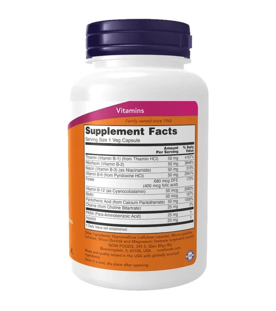 Витамин В-50 комплекс Now Foods (B-Complex) 100 капсул - изображение 2