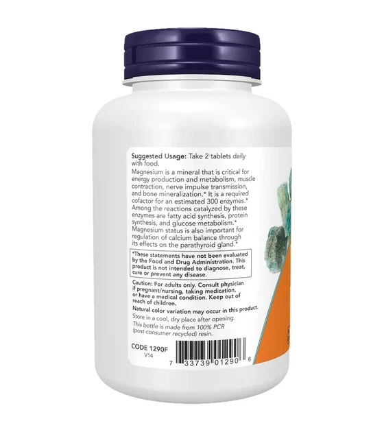 Магній цитрат "Magnesium Citrate", Now Foods, 200 мг, 100 таблеток - зображення 3