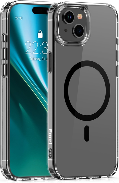 Etui plecki Etteri Color Mag do Apple iPhone 15 Pro 6.1 Black (GSM190912) - obraz 1