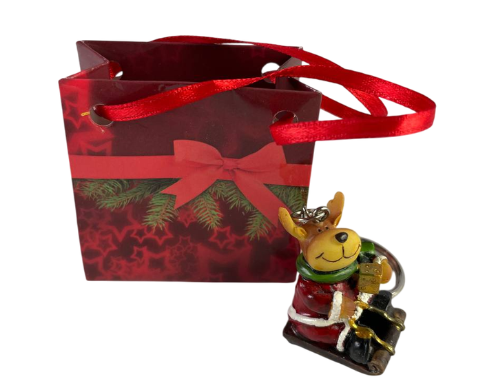 Брелок "Christmas Figurine" олень 4х2см - Фото 1 Брелок "Christmas Figurine" олень 4х2см - зображення 1