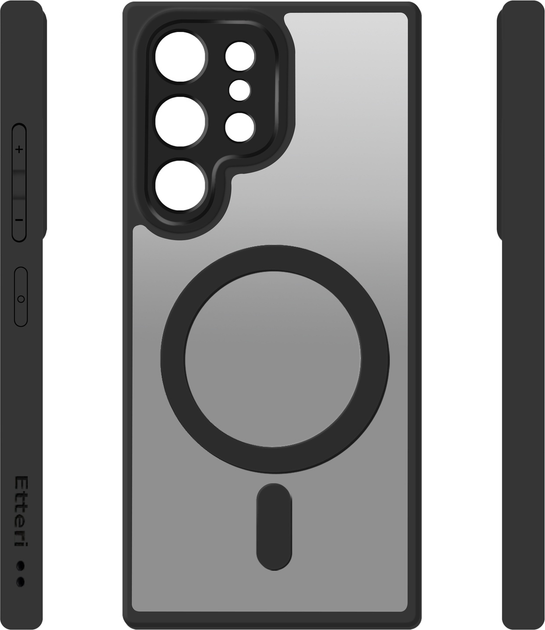 Etui plecki Etteri Matt Mag do Samsung Galaxy S25 Ultra Black (GSM192423) - obraz 2