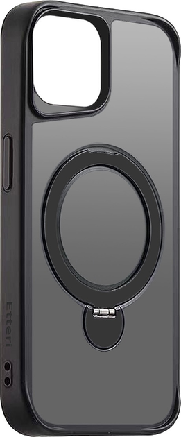 Etui plecki Etteri Matt Mag Ring do Apple iPhone 14 6.1 Black (GSM190643) - obraz 3