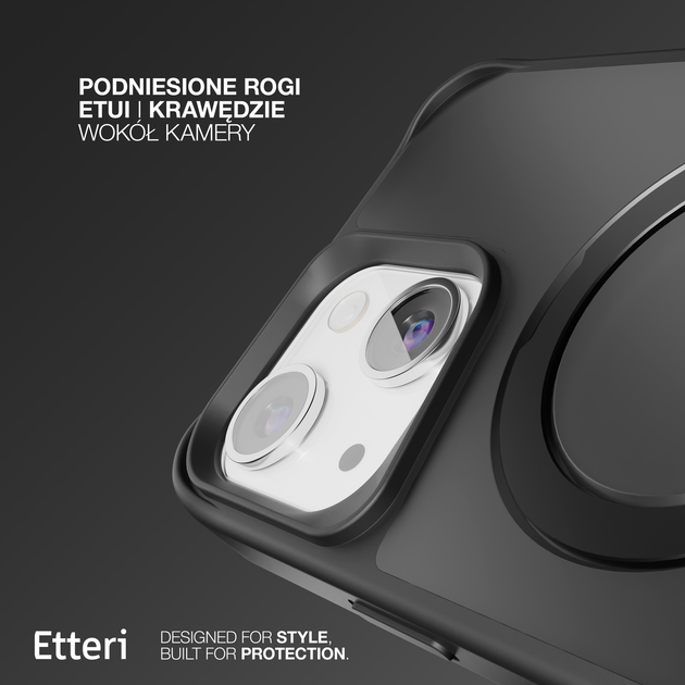Etui plecki Etteri Matt Mag Ring do Apple iPhone 14 6.1 Black (GSM190643) - obraz 8