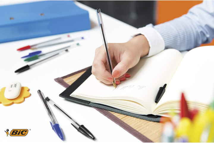 Набір ручок BIC Cristal Original Medium 1.0 мм 100 шт Blue (3086123278233) - зображення 14