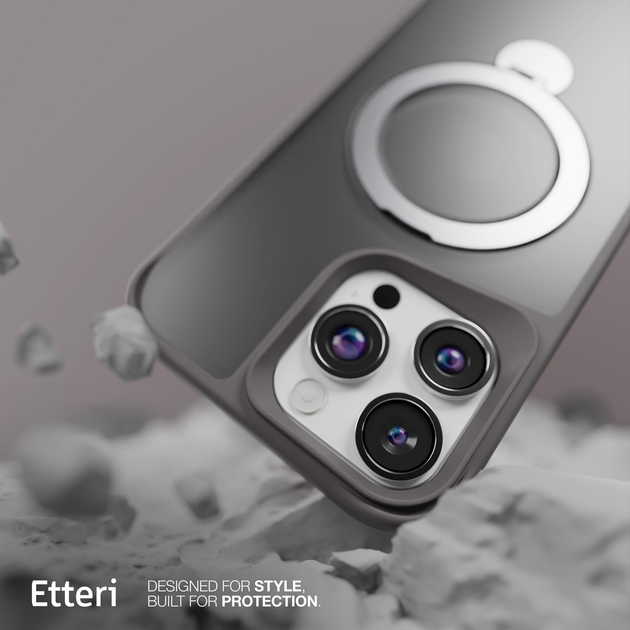 Etui plecki Etteri Matt Mag Ring do Apple iPhone 15 Pro Max 6.7 Grey (GSM190636) - obraz 7