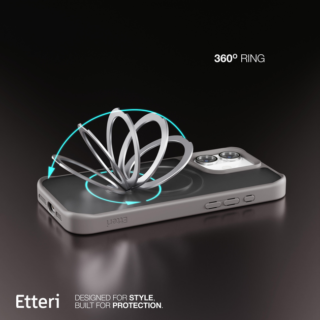 Etui plecki Etteri Matt Mag Ring do Apple iPhone 16 Plus 6.7 Grey (GSM190638) - obraz 10