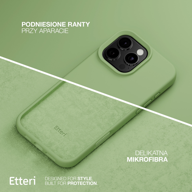 Панель Etteri Silicone Case do Apple iPhone 15 Pro Max 6.7 Light green (GSM183490) - зображення 5