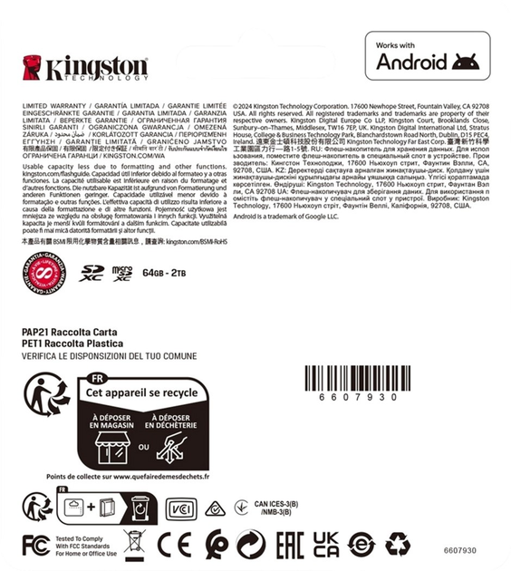Карта пам'яті Kingston Canvas Select Plus Gen3 microSDXC 512GB Class 10 UHS-I U3 V30 A1 (SDCS3/512GBSP) - зображення 4
