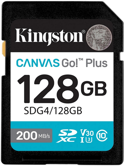 Карта пам'яті Kingston SDXC 128GB Canvas Go! Plus G4 Class 10 UHS-I U3 V30 (SDG4/128GB) - зображення 1