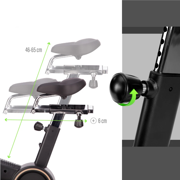 Rower stacjonarny HMS MP5458 powietrzny (5907695553307) - obraz 8