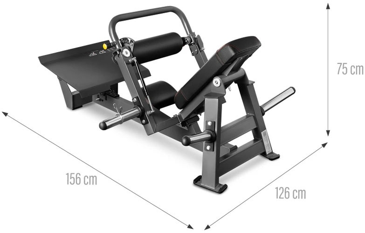 Maszyna do ćwiczeń mięśni pośladków HMS MHT01 Hip Thrust z wolnym ciężarem (5907695512281) - obraz 5