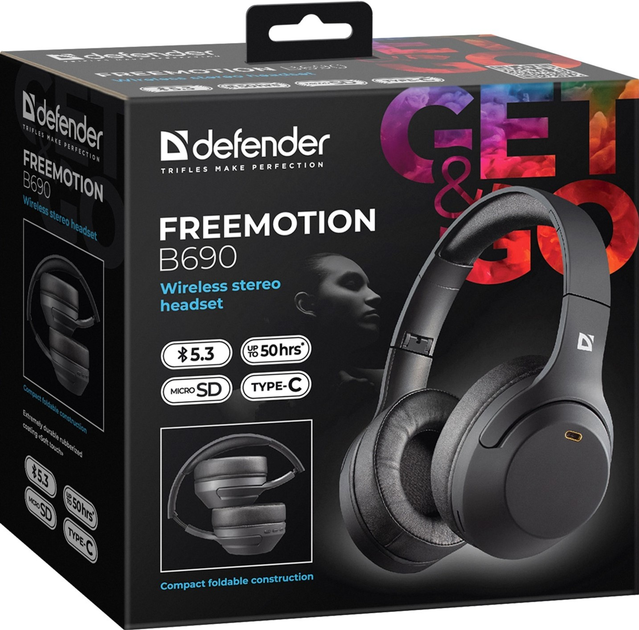 Навушники Defender FreeMotion B690 Black Bluetooth (4745090825381) - зображення 10