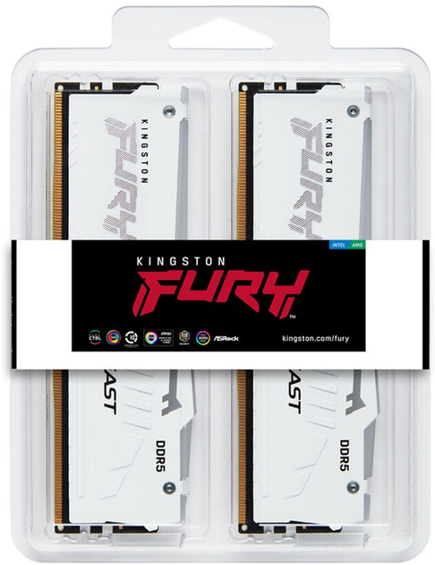 Pamięć RAM Kingston Fury Beast DDR5-6000 RGB 65536MB PC5-48000 (Kit of 2x32768) White (KF560C30BWAK2-64) - obraz 5