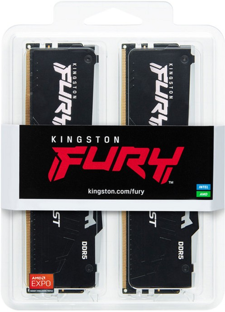 Pamięć RAM Kingston Fury Beast DDR5-6800 RGB 32768MB PC5-54400 (Kit of 2x16384) Black (KF568C34BBEAK2-32) - obraz 6