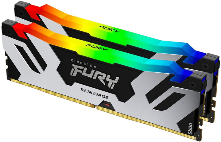 Pamięć RAM Kingston Fury DDR5-6400 65536MB PC5-51200 (Kit of 2x32768) Renegade RGB Black (KF564C32RSAK2-64) - obraz 1