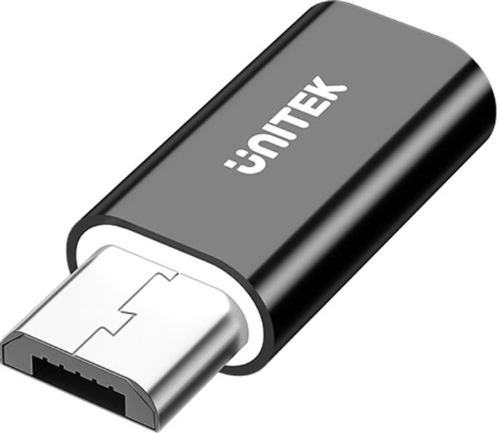 Adapter Unitek USB-C -Micro USB Black (A1050ABK03) - obraz 2