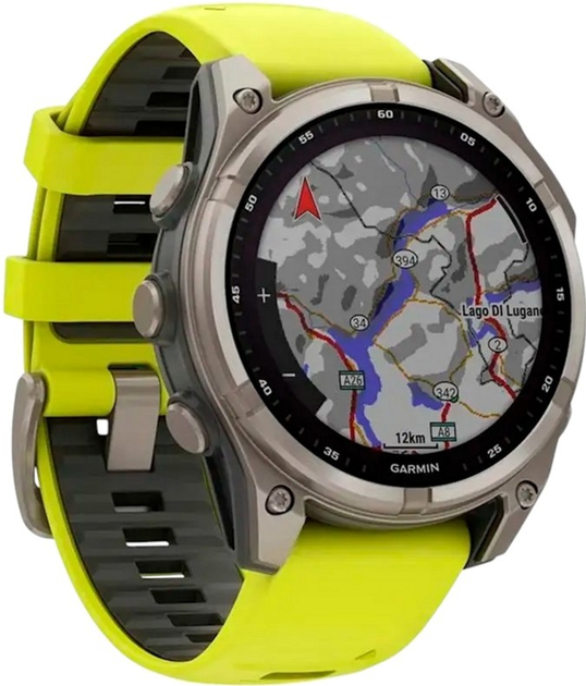 Smartwatch Garmin fenix 8 47mm Solar Sapphire Titanium with Amp Yellow and Graphite Silicone Band (010-02906-21) - obraz 3