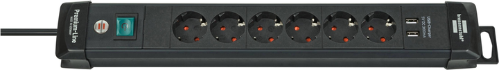Подовжувач Brennenstuhl Premium-Line 2 USB, 6 розеток 3 м (1951160602) - зображення 1