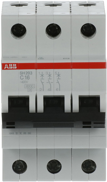 Автоматичний вимикач ABB SH203-C16 (2CDS213001R0164) - зображення 1